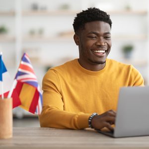 Une école de langue avec un étudiant